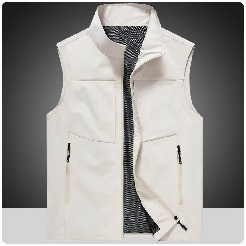 Autumn Men Waistcoat Outdoor Leisure Camping Hiking Vest Young Middle-aged Photography Fishing Casual Vest Jacket Men Clothing