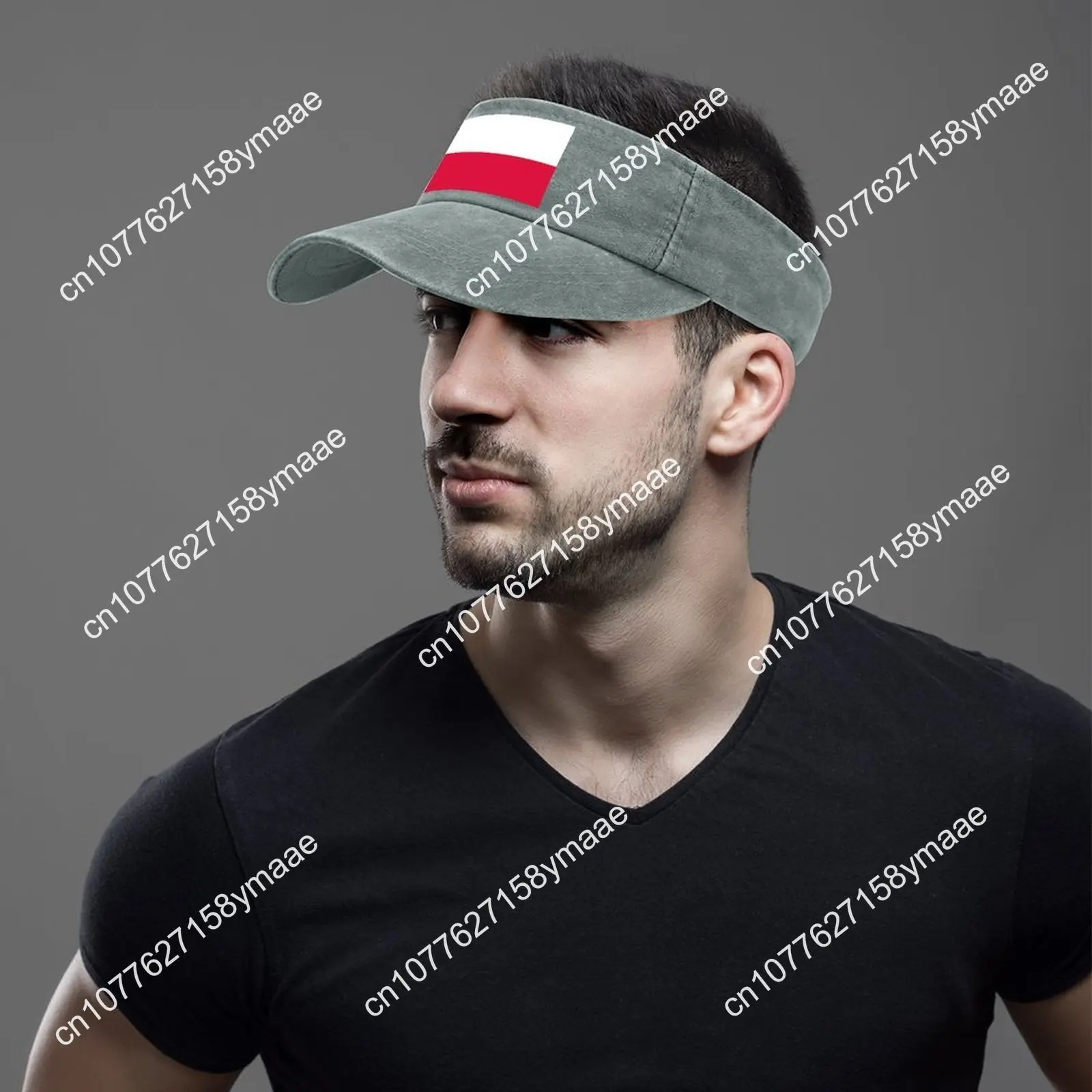 Poland Flag Sun Visor Leaky Top Cowboy Hats Mens Womens Customize DIY Cap Sports Baseball Tennis Golf Caps Empty Open Top Hat