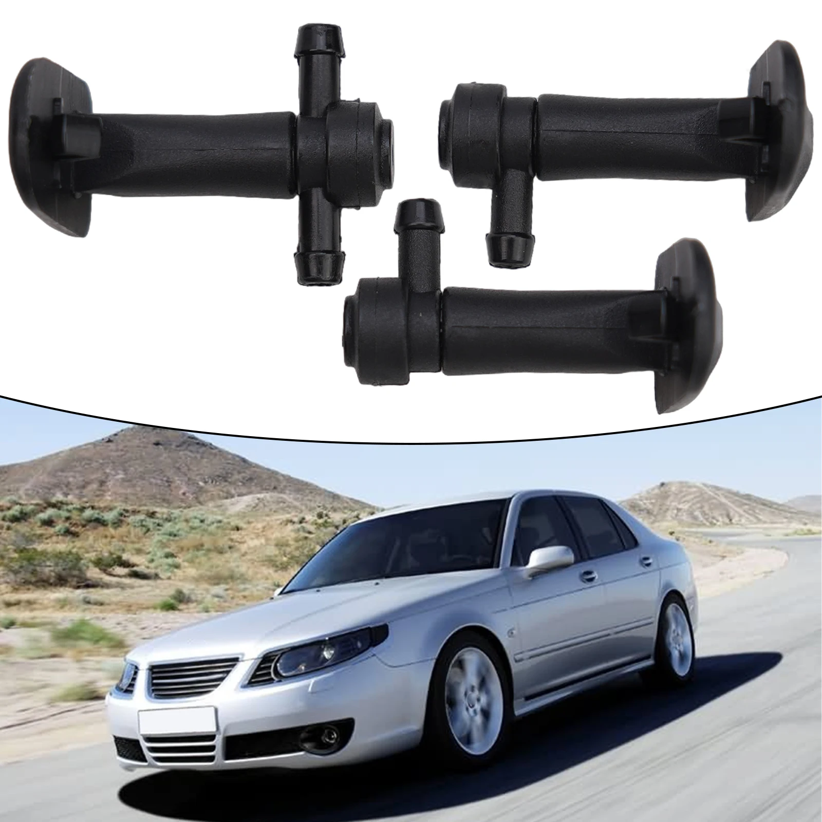 Windscreen Water Spray Components Pack of Three Tailored for Compatibility with the Following For Saab Models 1998 2010