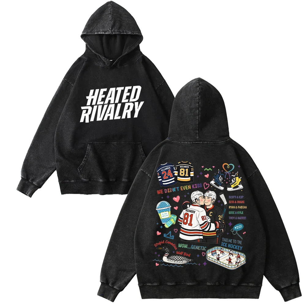 

Толстовка с принтом «Heated Rivalry», винтажный стиль, хлопок, для мужчин и женщин, хип-хоп, спортивный пуловер, модный свитшот, высокое качество