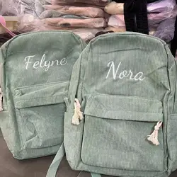 Personalized Kids Backpack, Embroidered Corduroy Backpack,Back to School, Kid name backpack,school bag college,toddler,with name