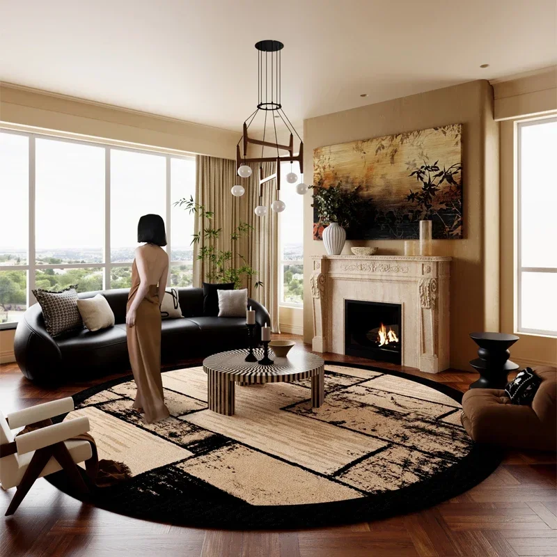 

Chinese Retro Round Carpet Light Luxury Home Decoration Rug Soft and Comfortable Coffee Table Rugs Large Size Bedroom Carpets 카펫