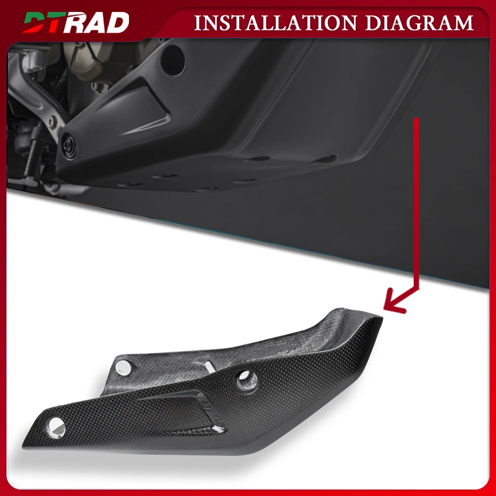 

For Ducati Hypermotard 698 RVE 2024 2025 100% Carbon Fiber Lower Belly Pan Side Panel Motorcycle Sump Guard Modification