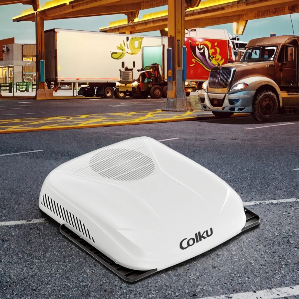 

Colku 2200W Rapid Cooling DC 24V Roof Mounted Parking Air Conditioner R410a/330g Refrigerant For Truck Sleeper Air Conditioning