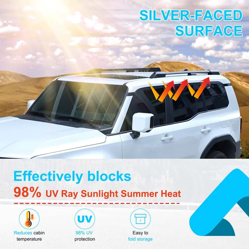 لتويوتا لاند كروزر برادو 250 LC250 2024-2025Car ظلة الزجاج الأمامي الستار الخلفي الجانب نافذة الشمس الظل #5
