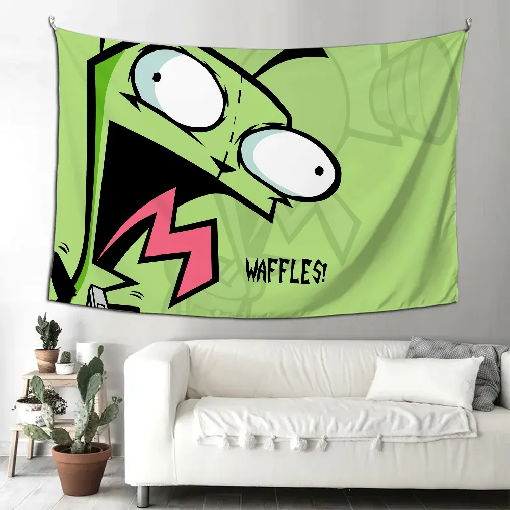 I-Invader Z-Zim Cartoon Anime   Tapestry Decoration party Background Hanging Cloth Bedroom Tapestry Room Decor Aesthetic