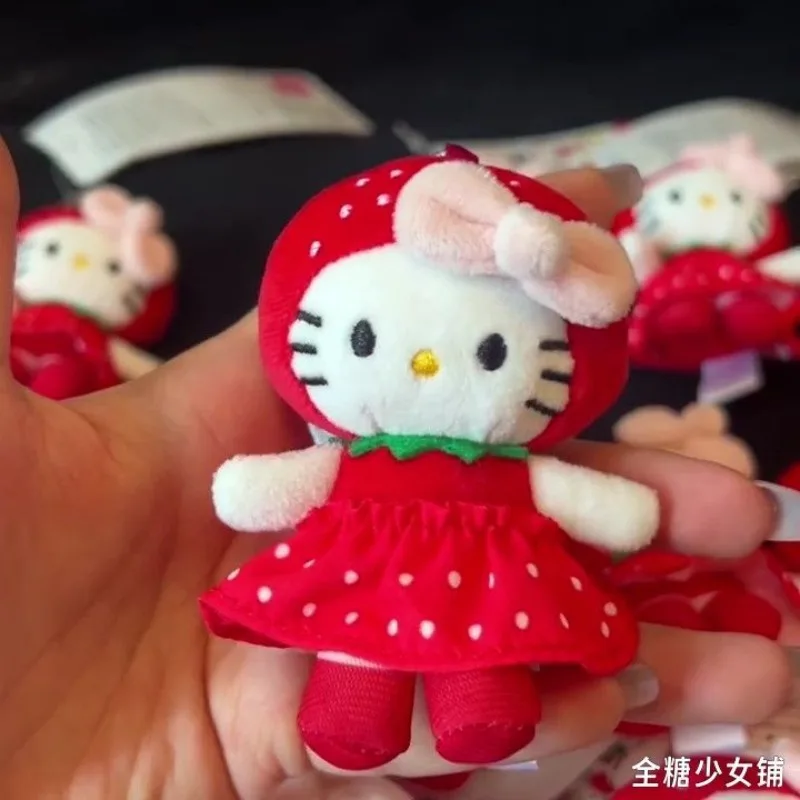 Kawaii Hello Kitty Sanrio Student Cute Cartoon Plush Toy Keychain Children Schoolbag Pendant Decoration Doll  Gifts for Kids