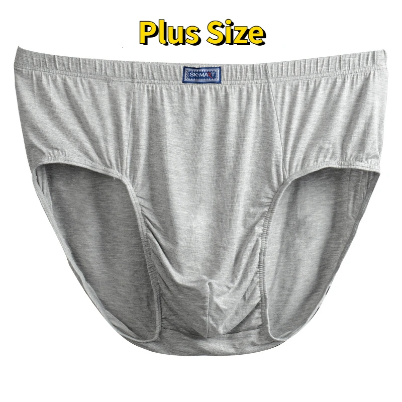 

Man Big Size Underwear Bulge Pouch with Over Waist Weight Lingerie Comfort Summer Breathable Cotton Boxers Elastic Belt Briefs