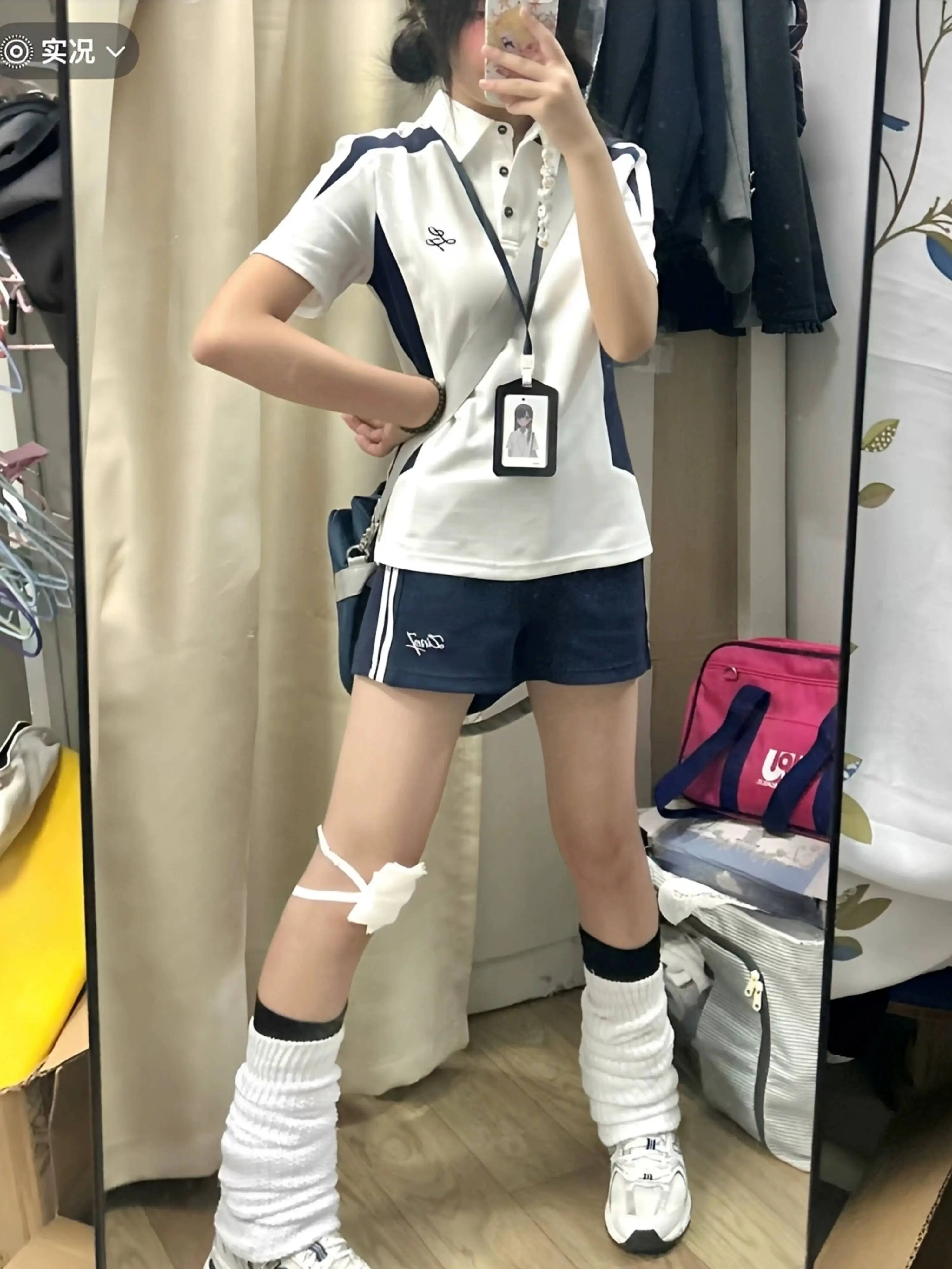 

JK Uniform Japanese Gymnastics Suit Summertime Short Sleeve Blue Dark Blue Green Set Daily Girl Sweet Kawaii