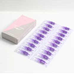 20pcs Purple Professional Disposable Tattoo Cartridges Needle Semi-Permanent Eyebrow Lip Makeup Needles For Tattoo Machine Pen