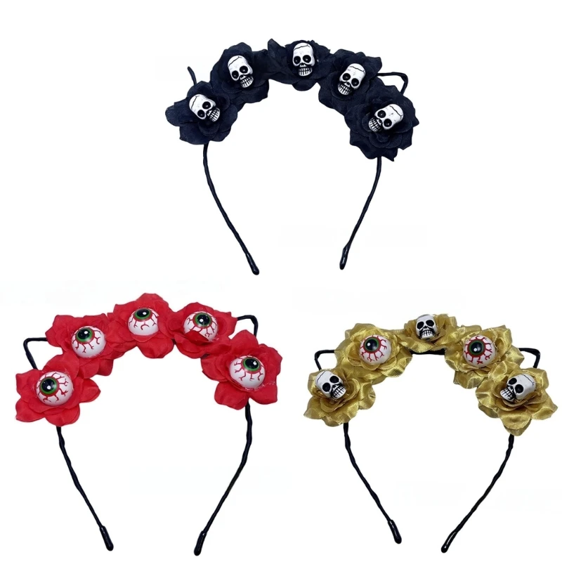 Halloween Ear Headband With Eyeball Hairpieces Adjustable Headpiece Accessory Comfortable Headwear for Costume Parties