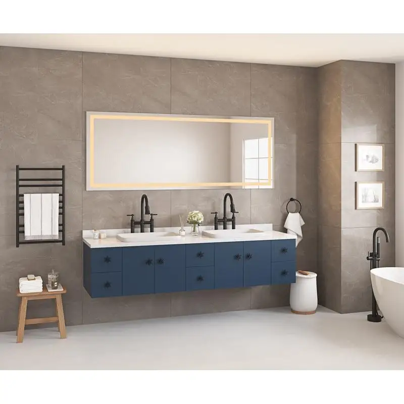 

84"x30" LED Bathroom Mirror, Wall-Mounted Vanity Mirror, Anti-Fog, Memory Function, 3 Color Options, Stepless Dimming, Front &