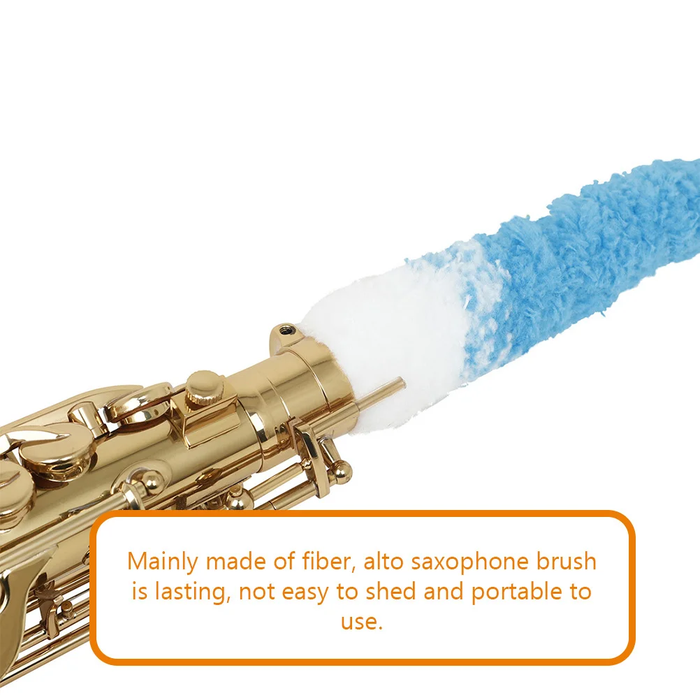 

Alto Saxophone Brush Fiber Metal Durable Not Easy to Shed Lightweight Portable for Sax Inner Wall Cleaning Pad Saver