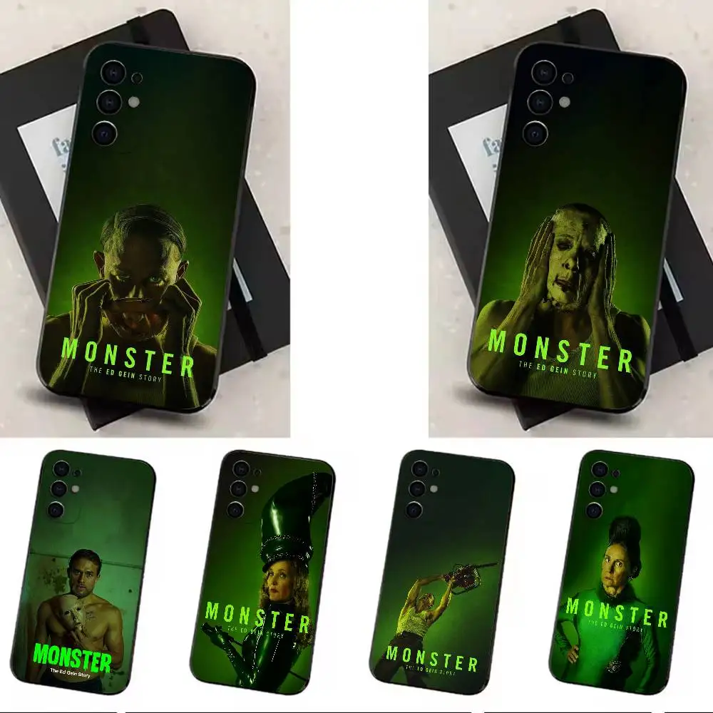 Funda de teléfono M-Monster T-The Ed Gein Story para Samsung S25,24,21,22,23,30,Ultra,20,Plus,Fe,Lite,Note, funda suave negra