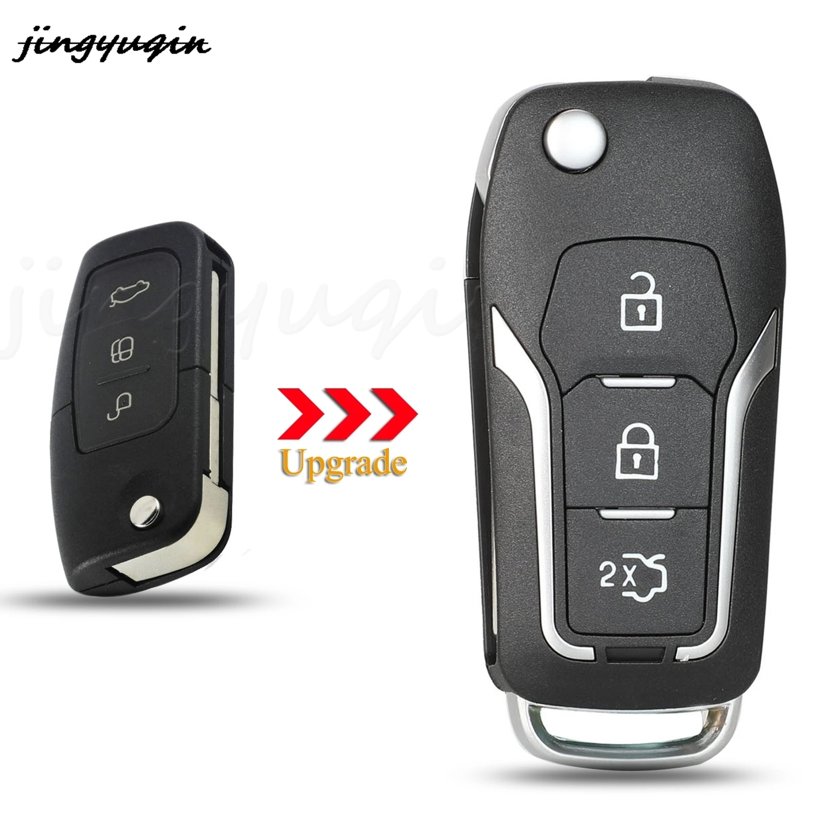 

Jingyuqin 3 кнопки модифицированный откидной складной пульт дистанционного управления чехол для автомобильного ключа для Ford Focus 2 3 mondeo Fiesta