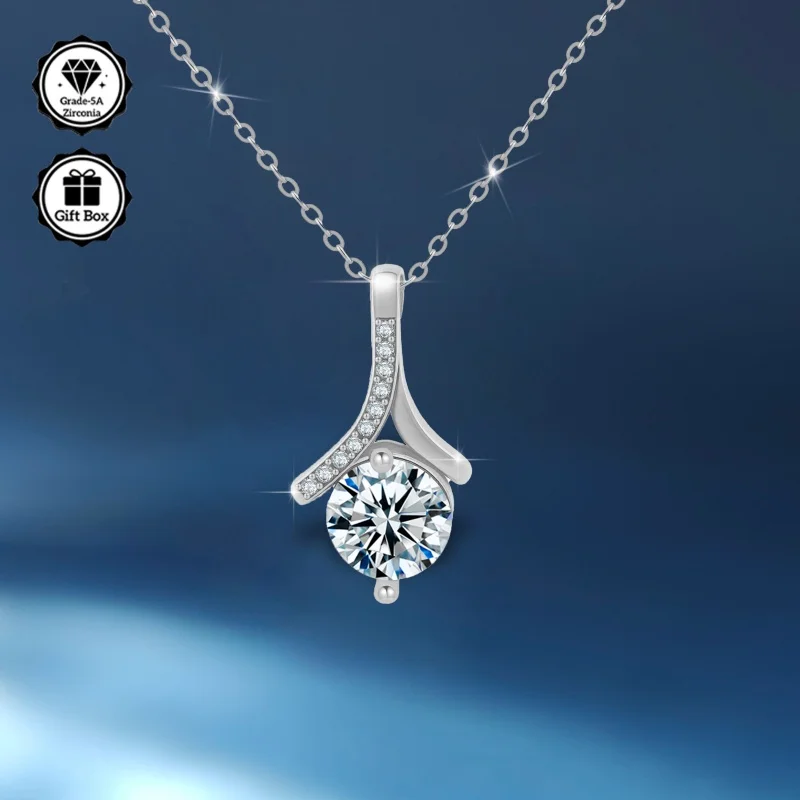 

LAMVOICE/1 карат колье из муассанита для женщин, рождественский подарок, украшения для женщин, ювелирные изделия высокого качества, гипоаллергенное ожерелье