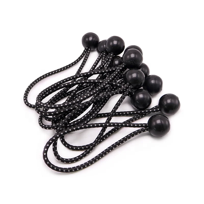 

4mm Black Ball Adjustable Elastic Bungee Cords for Tent