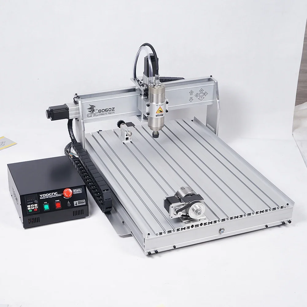 Wood CNC Router 3040 6040 8060 Water Cooling USB Port Aluminum Engraving Drilling Metal Milling Machine Optional Rotary Aixs