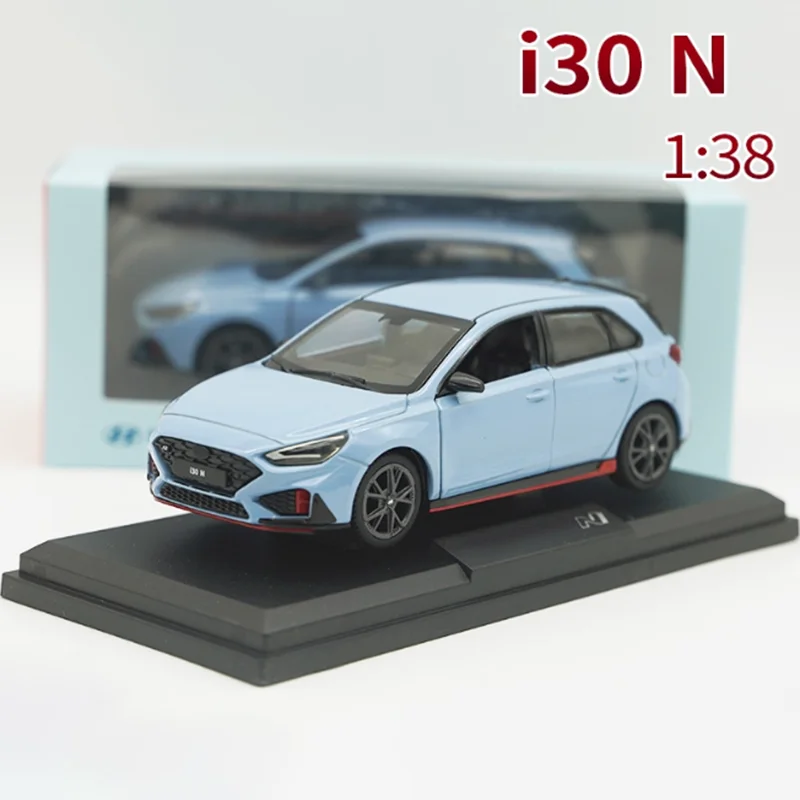 다이캐스트 1:38 스케일 i30 N 합금 풀백 자동차 모델 성인 소년 취미 컬렉션 기념품 선물 장식