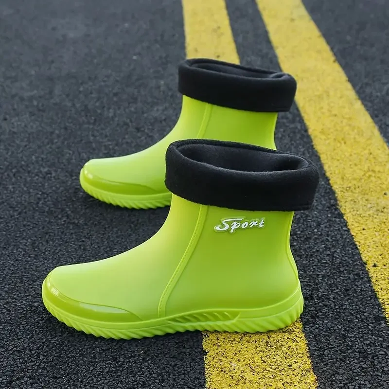 

Мотоциклетные молодые резиновые сапоги для мужчин, весенне-осенние байкерские ботинки с алфавитом для рыбалки, для взрослых, для работы на открытом воздухе, оригинальная мужская обувь для подростков, новинка