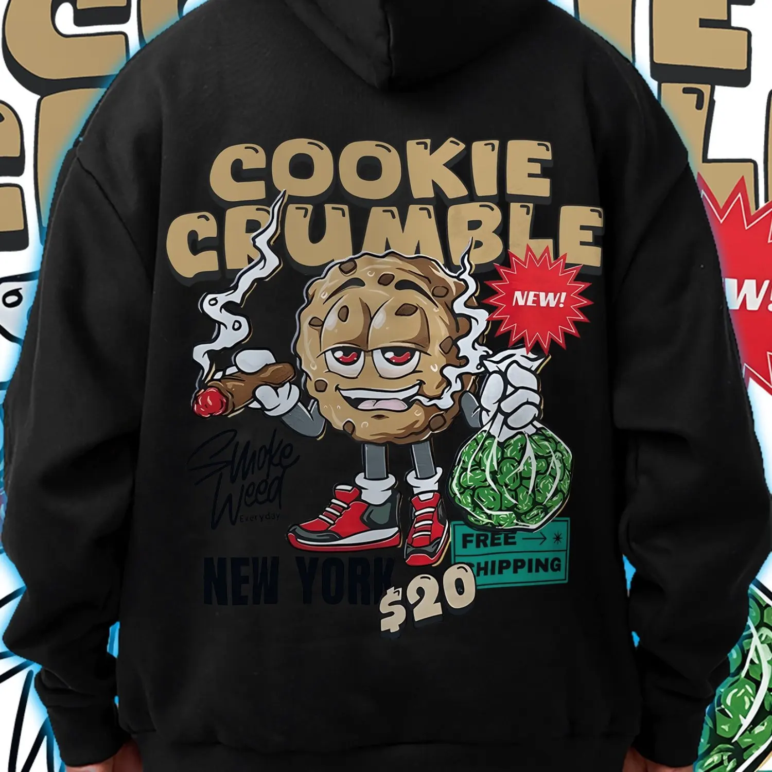 

​​black godsmack hoodie gradient color band name print oversized unisex casual metal music fan clothing psychedelic art​