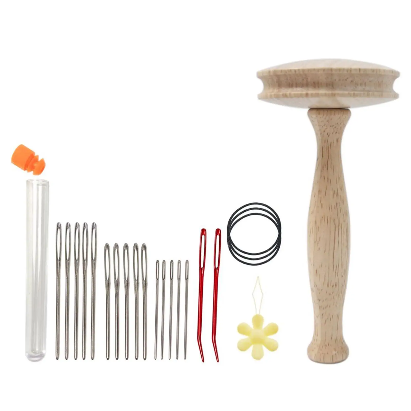 Wooden Darning Mushroom DIY Small Mushroom Shape Sewing Tools Darning Supplies Manual Darning Supplies Set for Socks Bags Women