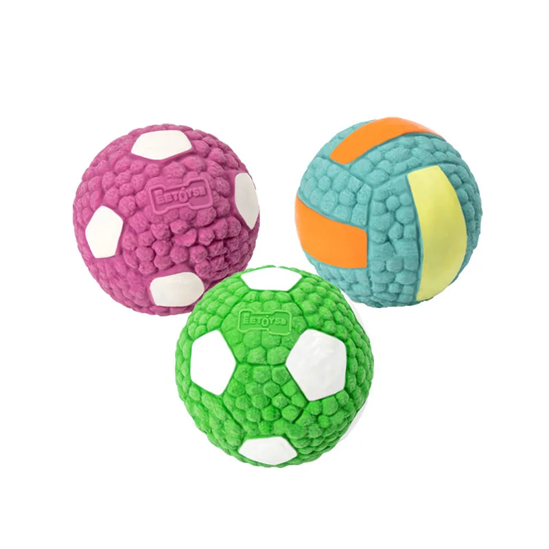 Pet Toy Ball Dog Throwing Toys Active Rolling Soccer Volleyball For Dogs Teeth Cleaning Toy Vocal Interactive Toys Pet Supplies