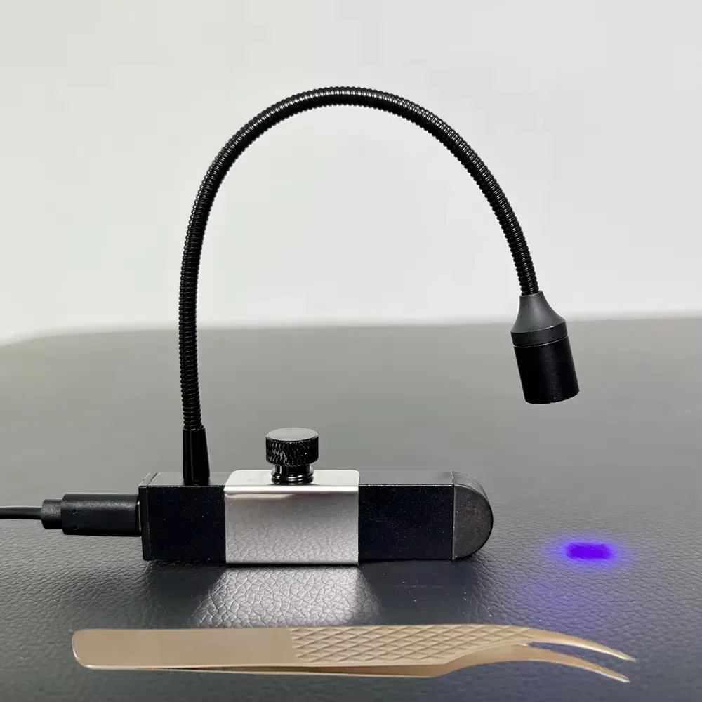 ضوء الرموش المحمول بالأشعة فوق البنفسجية يناسب جميع الملقط معالجة الغراء سريعة الجفاف ملحقات الرموش