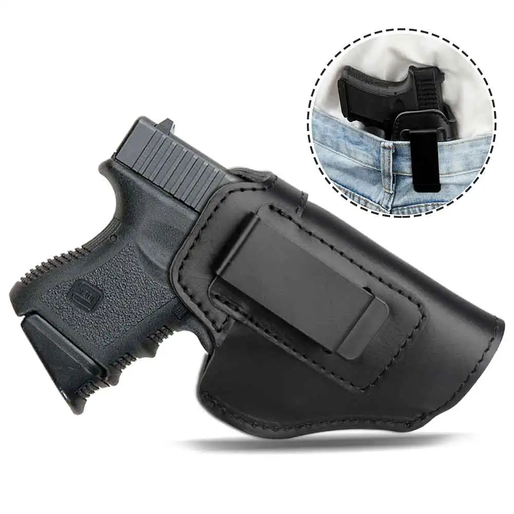 Left RIGHT Tactical Leather Holster For Concealed Carry Airsoft IWB Gun Holsters For Glock 17 19 43X Sig P365 9mm For Hunting