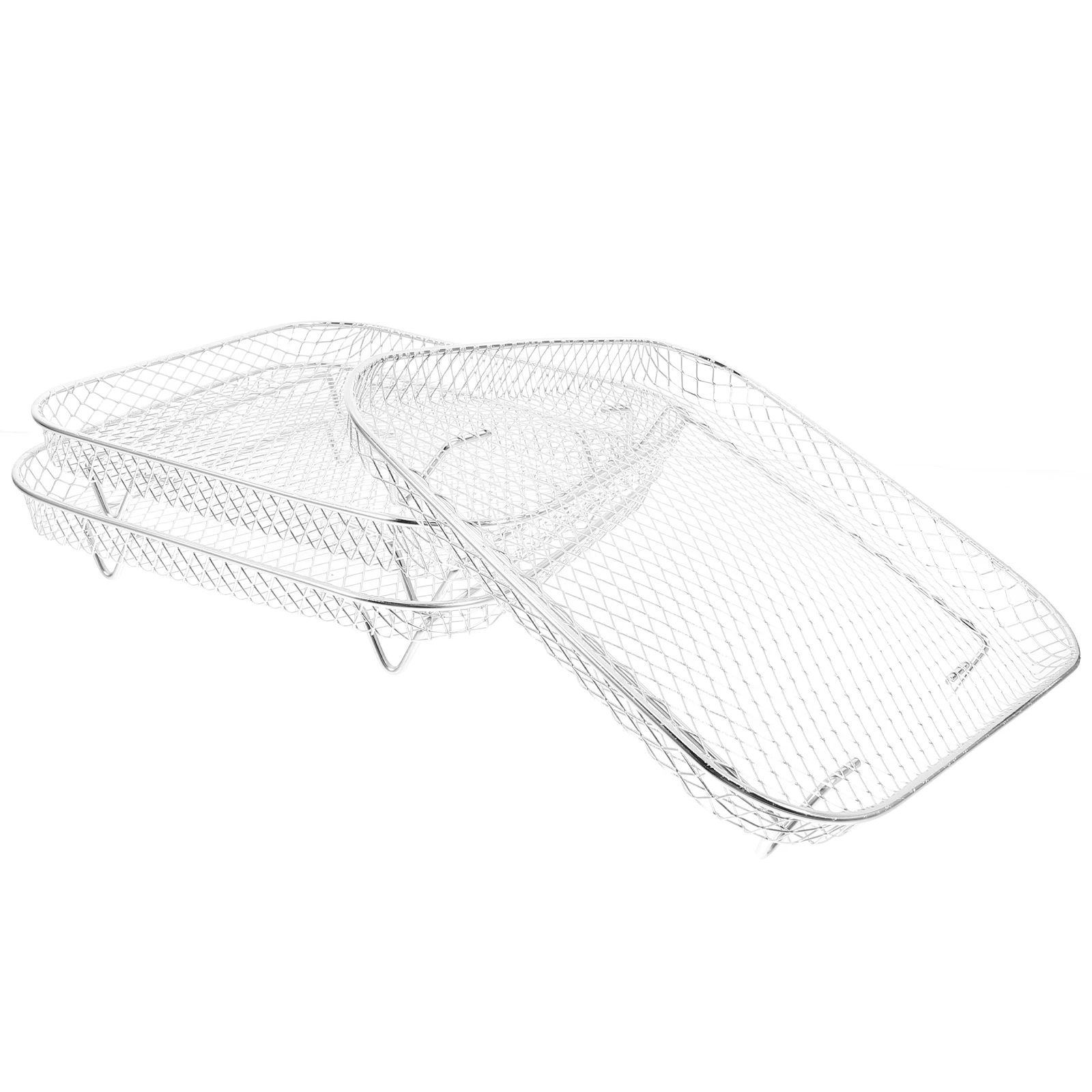 

Stainless Steel Air Fryer Rack Grilling Basket Replacement Shelf BBQ Grill Accessories 304 Steel Durable Fits Most Fryers Ovens