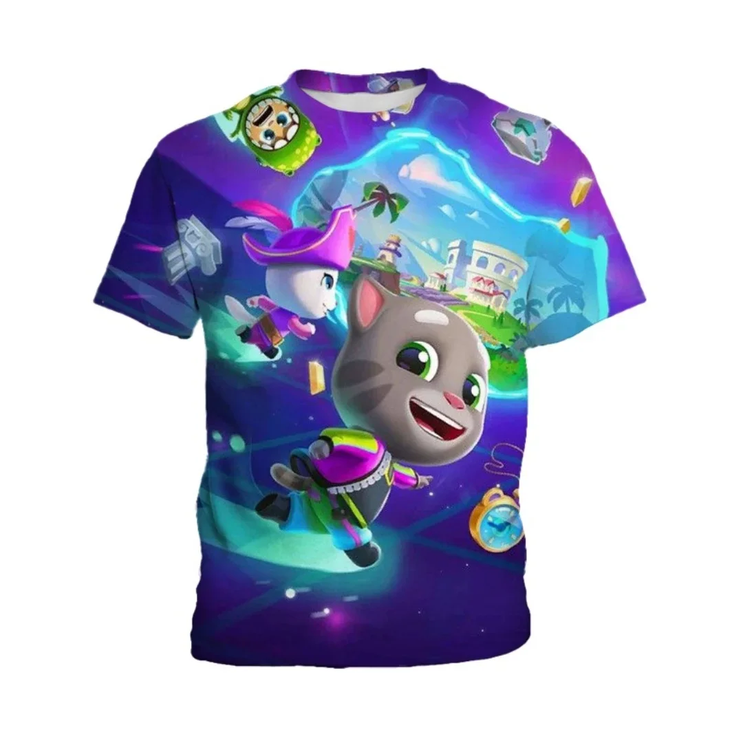 2026 Sommer AI My Talking Tom 3D-Druck Rundhals Kurzarm T-Shirts Komfortable Alltags-Freizeitmode Oberteile für Jungen und Mädchen – Detail 9