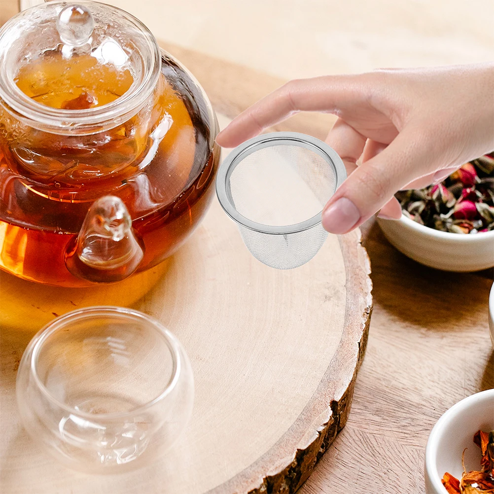 3 قطعة مصفاة من الفولاذ المقاوم للصدأ غرامة شبكة مصفاة شاي فضفاضة لكوب إبريق الشاي قابلة لإعادة الاستخدام المعادن أنواع الشاي الناشر