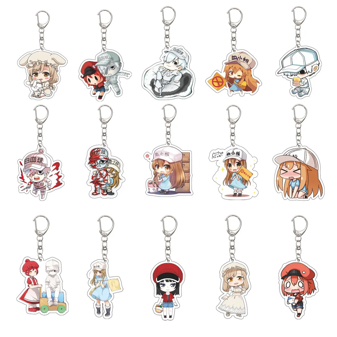 Les cellules au travail! Code Black Anime Produits liés à l'anime Cadeau Porte-clés Breloques de sac Souvenir Pendentif créatif Bijoux Version Q Dessin animé