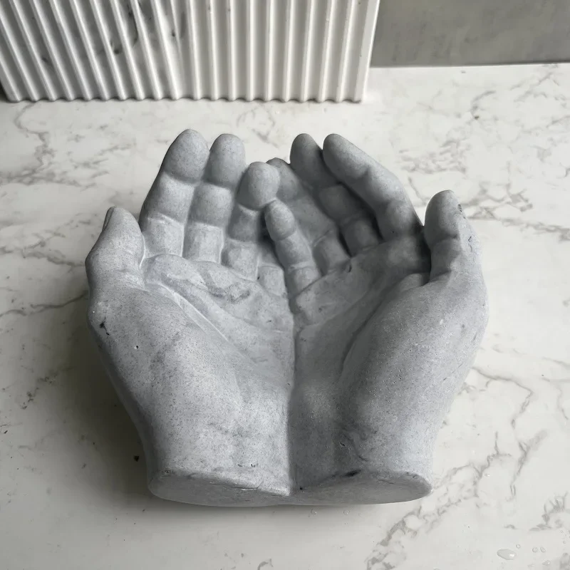 Doppel hände Silikon formen für DIY handgemachte UV-Epoxy Gips Beton Schmuck Aufbewahrung sbox kreative Pflanzer Form Wohnkultur