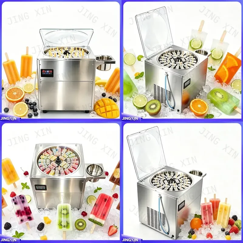 custom for 32 Cavity Stainless Steel Popsicle Maker Automatic Rotation Compressor Cooling Ice Cream Mold DIY Frozen Dessert