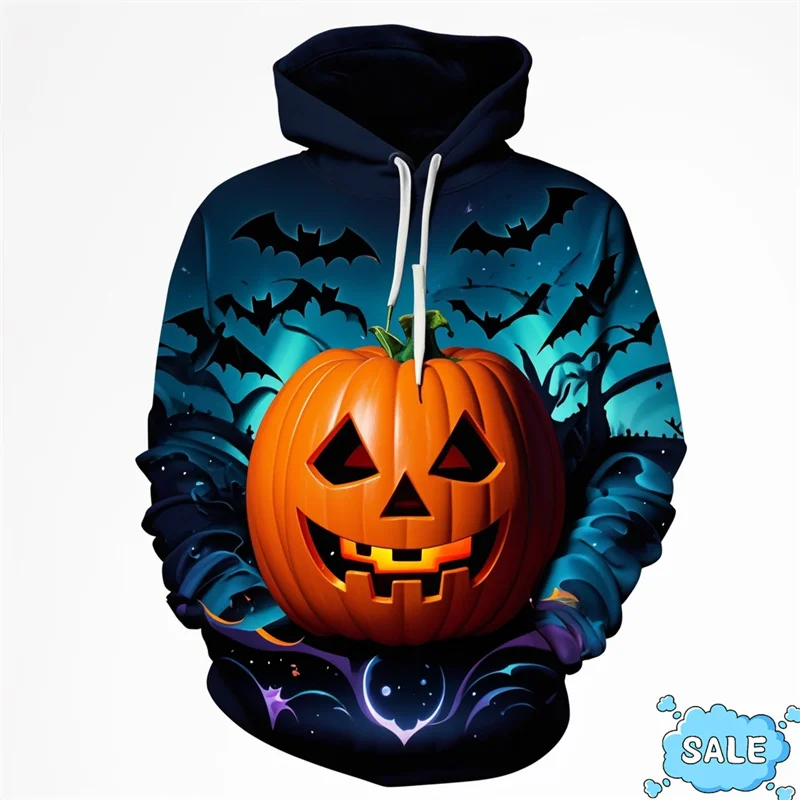 

Harajuku 3D Halloween Day Printed Hoodies All Saints' Day Pumpkins Graphic Hooded Sweatshirts Men Fashion Funny Pullovers Hoodie