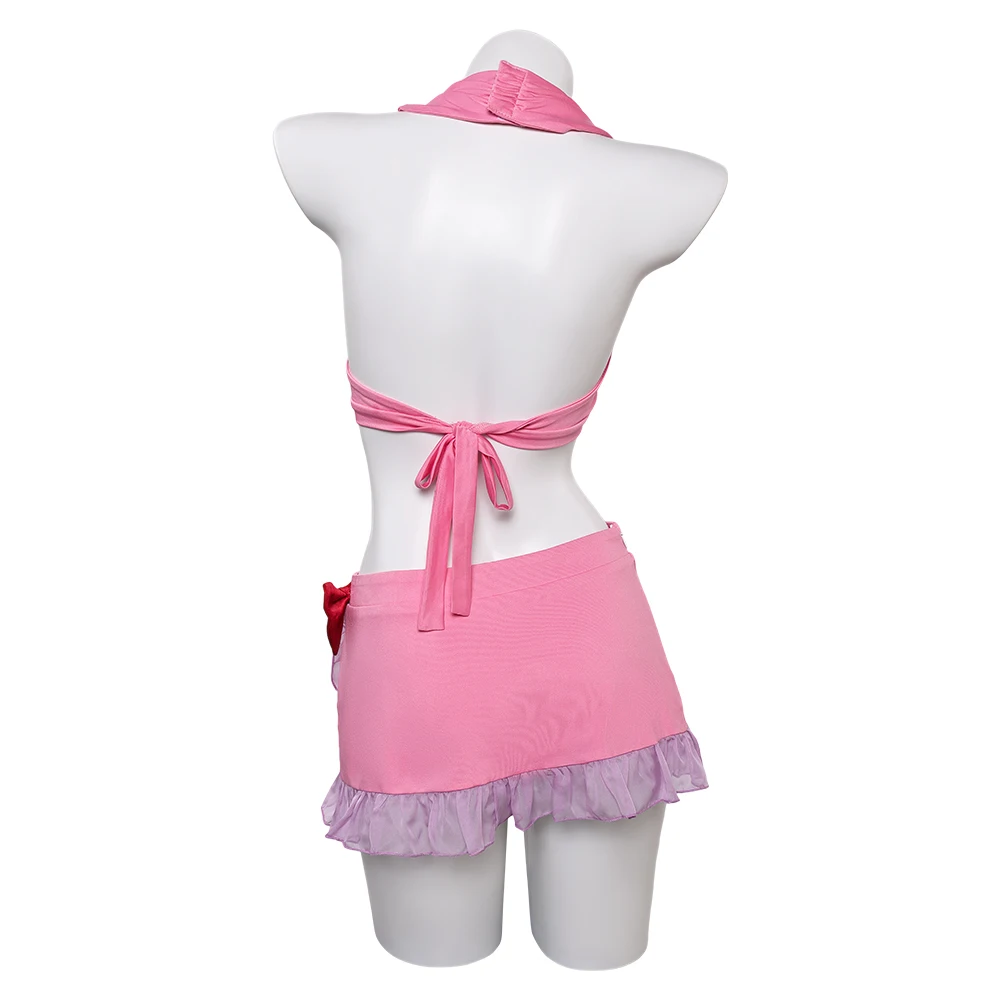 Aerith Gainsborough Cosplay Bikini Badpak Kostuum Fantasie Vrouwen Zomer Badmode Outfits Halloween Carnaval Feest