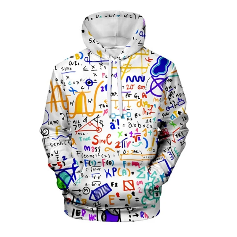 

New Science Formula Math 3D printed hoodie Men's long sleeve student pullover hoodie Street wear Fall kids sweatshirt