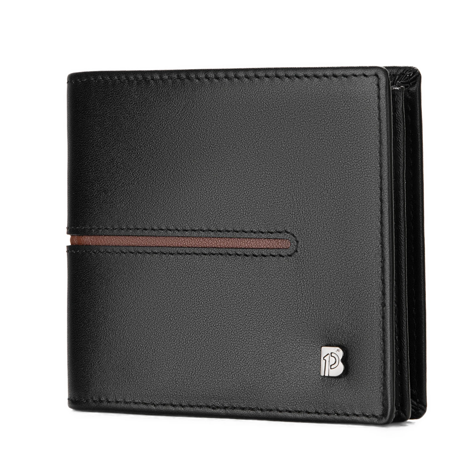 

Men'S Genuine Leather Wallet with RFID Blocking Technology, Zipper Closure & Packaging Box - Elegant Minimalist Design