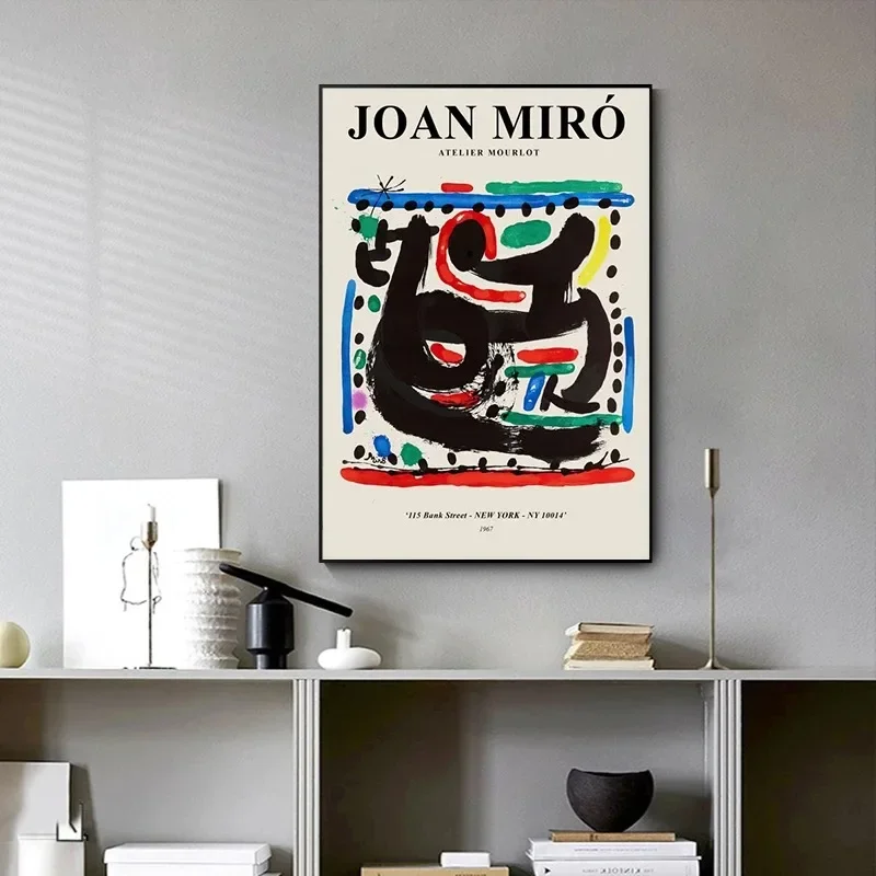 Vintage Abstract Exhibition Series Joan Miro Wall Art, HD Canvas Print Poster, Home, Living Room, Kids Room Decorative Painting