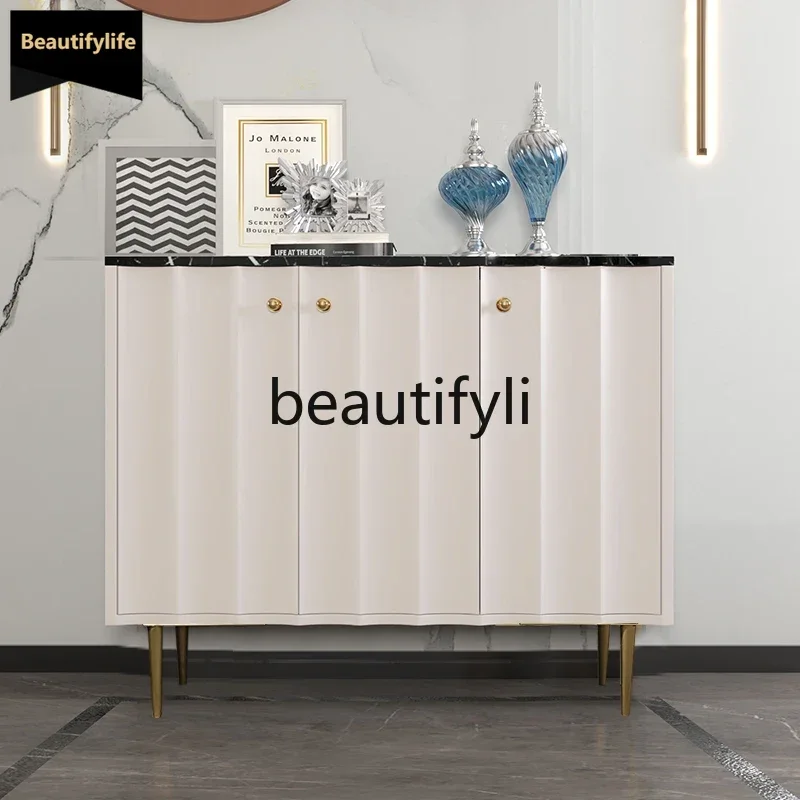 

Light luxury dining side cabinet, living room against the wall, locker, door partition, screen rock slab, secret door cabinet D8