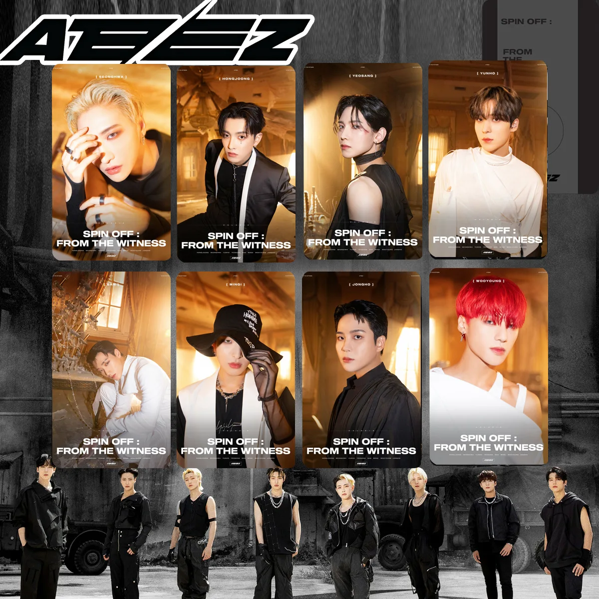 8 шт./компл. KPOP ATEEZ SPIN OFF : FROM THE 73 альбом Double Side Photocards HongJoong SeongHwa San модные открытки Поклонники подарки