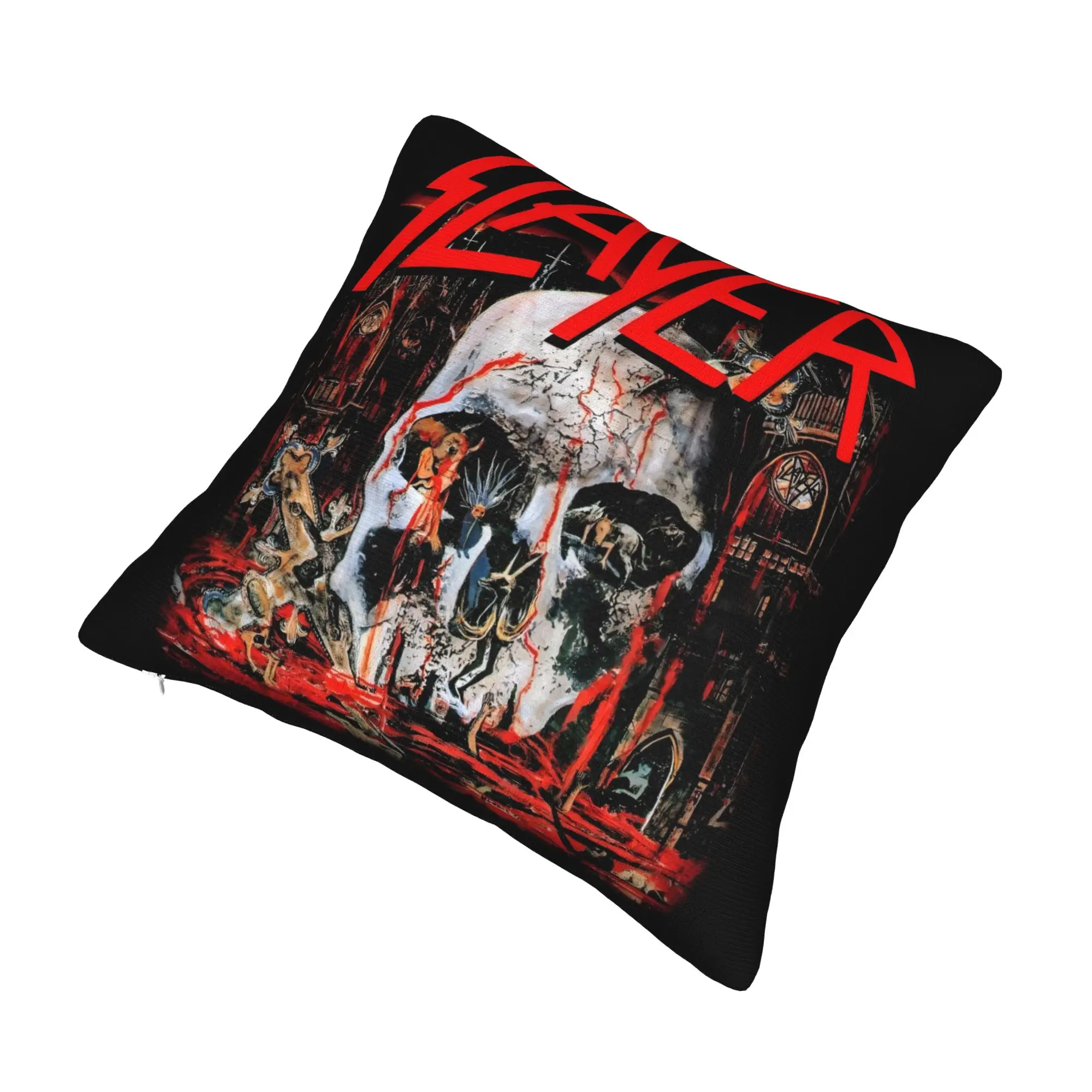S-Slayers Cracked Skull Pillow Home Decorative Luxury Metal Band Outdoor Cushions Square Pillowcase