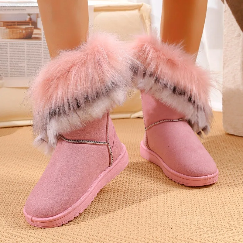 

Неплюшевые зимние ботинки, новые зимние ботинки на платформе с круглым носком и рукавами, нескользящая износостойкая хлопковая обувь на плоской подошве