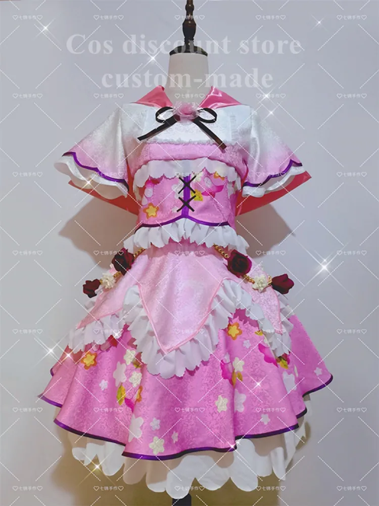 Hoshimiya Ichigo Cosplay Costume Anime Aikatsu Wome Lovely Cos Dress Clothes Halloween Comic-con Party Suit Custom Made Full Set