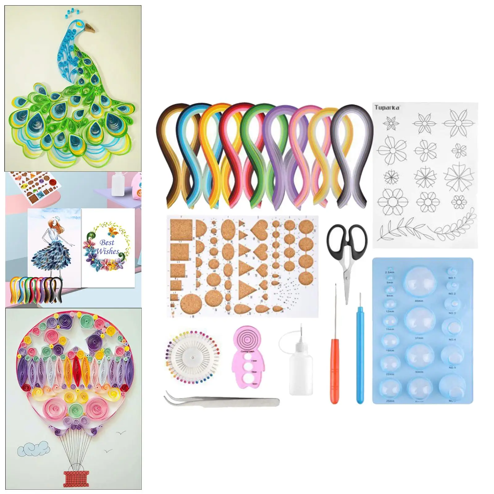 Quilling Paper Tool Kit 9 900 Strips for Handcraft 10 Tools