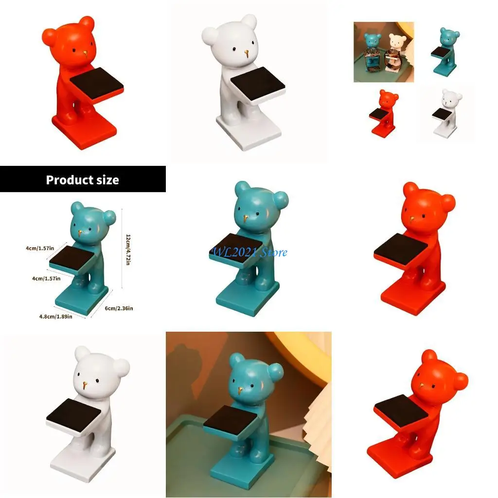 

G5GC Contemporary Bear Watch and Jewelry Stand Bear Figure Resin Watch Holder Jewelry Storage Display Tray for Store