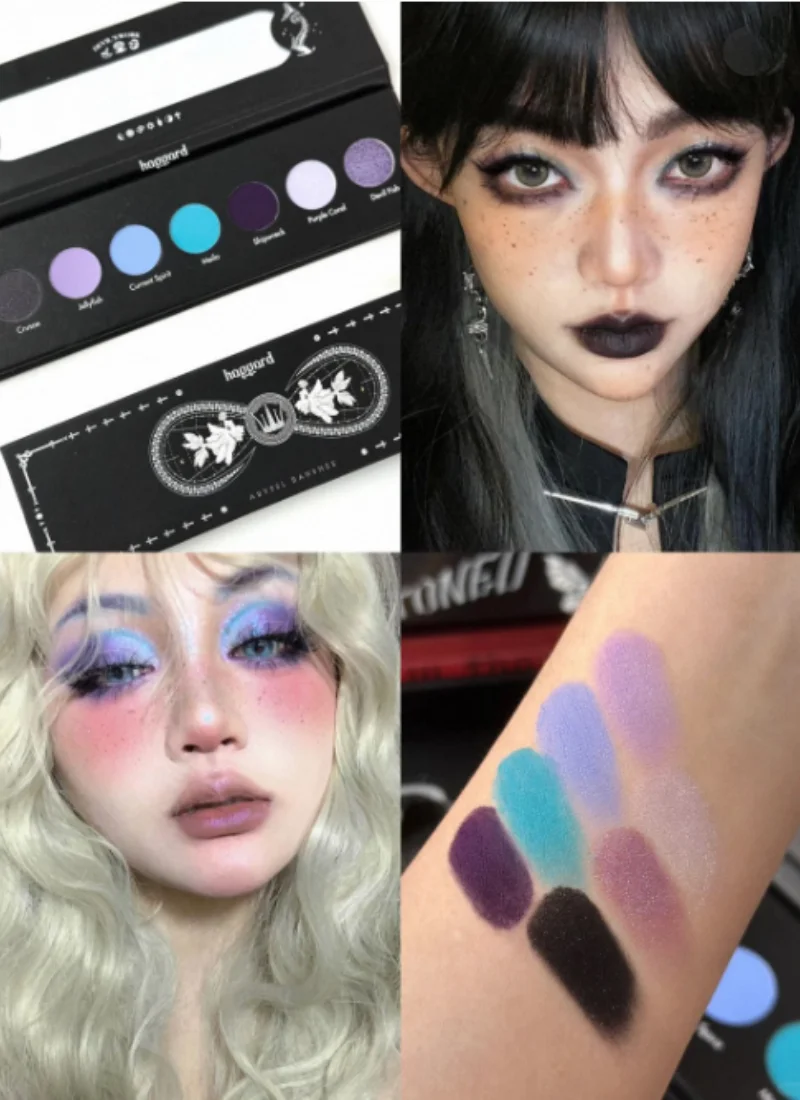 

Haggard 5Color Dark Series Smoky Chameleon Eyeshadow Blue Purple Green Matte Fine Shimmer Glitter Palette Eye Makeup