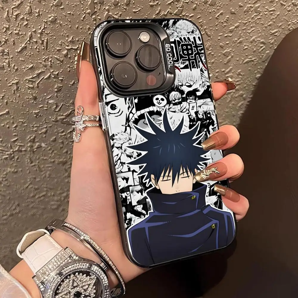 Jujutsu Kaisen Megumi Fushiguro جراب هاتف آيفون 16 15 14 13 12 11 X XR XS 8 7 Pro Max Plus شفاف اللون واقية #6