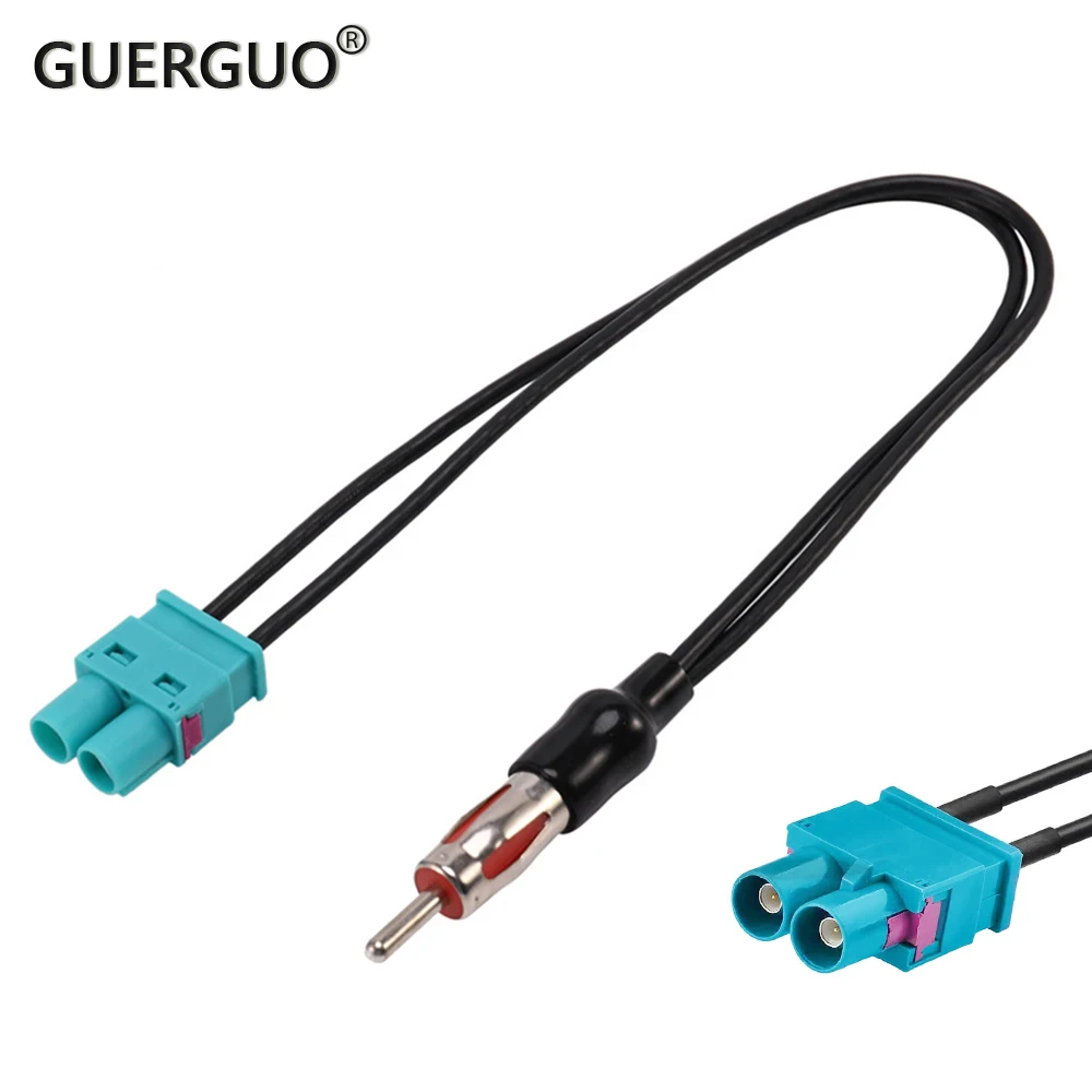 Radio Audio Cable Adaptor Antenna Audio Cable Male Double Fakra to Din Male Aerial For Audi/VW/Volkswagen Car Electronics
